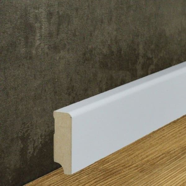 PROVISTON MDF-sockel 19 x 58 x 2500 mm Vit att limma, klämma, skruva &amp; spikbelagd MDF-kärna 62,5 meter | 25 stycken