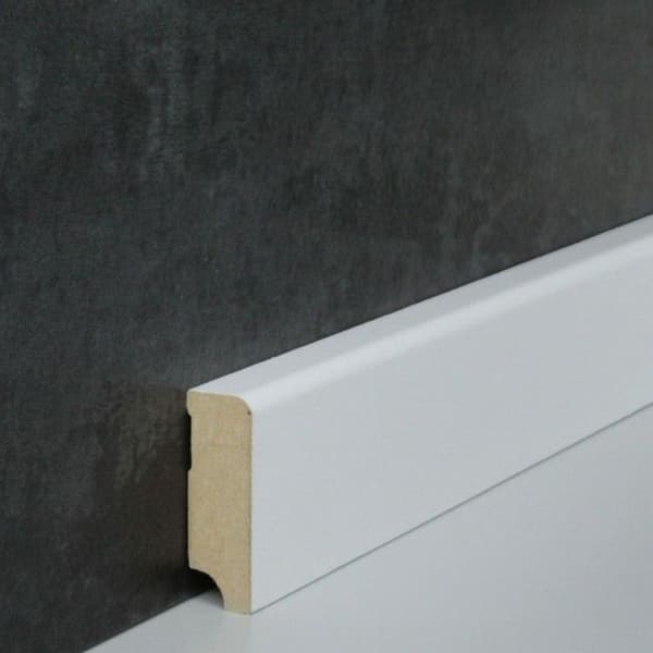 PROVISTON MDF-sockel 19 x 58 x 2500 mm Vit att limma, klämma, skruva &amp; spikbelagd MDF-kärna 62,5 meter | 25 stycken