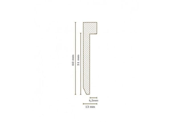 PROVISTON MDF-sockel för vinylgolv 13 x 60 x 2500 mm svart att limma, skruva &amp; spikbelagd MDF-kärna 25 meter | 10 st