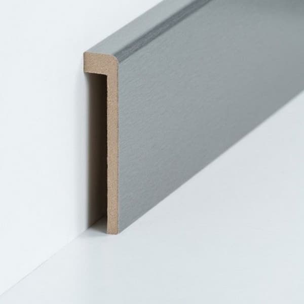 PROVISTON Sockel för kakel Upp till 85 mm hög 19 x 96 x 2500 mm Silverlackerad MDF Över 62,5 meter | 25 stycken