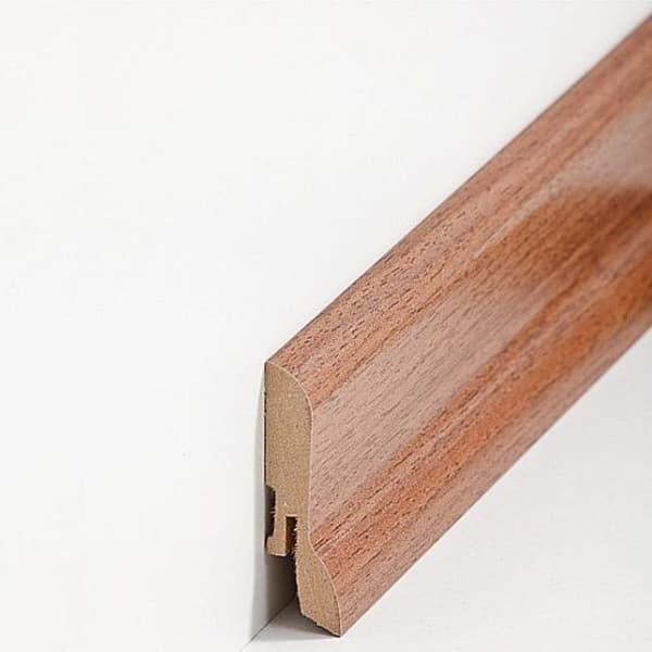 PROVISTON Sockel nr 381 MDF 20 x 60 x 2500 mm valnöt för att limma, skruva &amp; spika, till klämma Belagd MDF-kärna 12,5 meter | 5 stycken