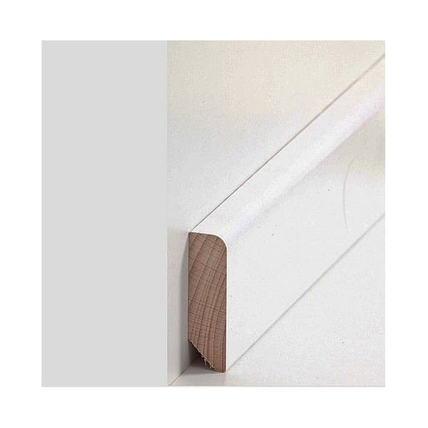 Plint i massivt trä 16 x 58 x 2400 mm vit Plint från PROVISTON