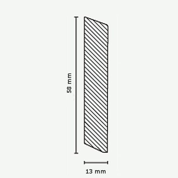 PROVISTON Sockel i massiv trä 13 x 58 x 2400 mm Vit att limma, klippa, skruva & spik 60 meter | 25 stycken