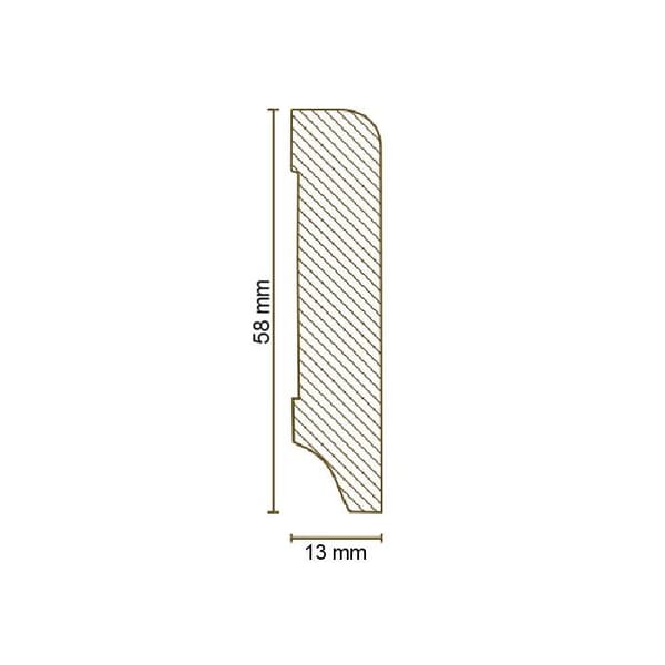 Plint MDF 13 x 58 x 2500 mm kärna MDF foliebelagd Vit plint av PROVISTON