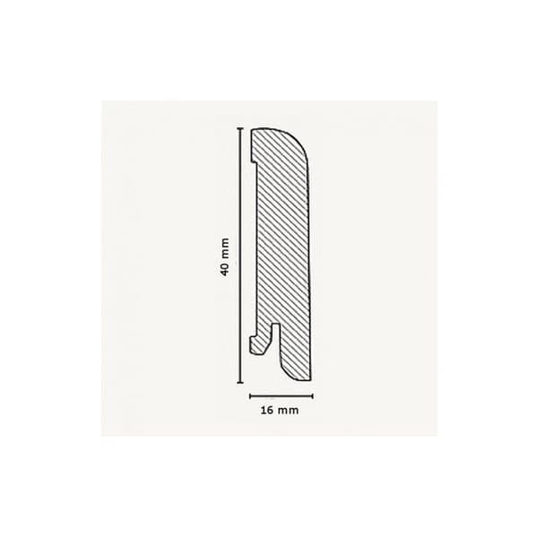 Plint MDF 16 x 40 x 2500 mm silver Plint av PROVISTON