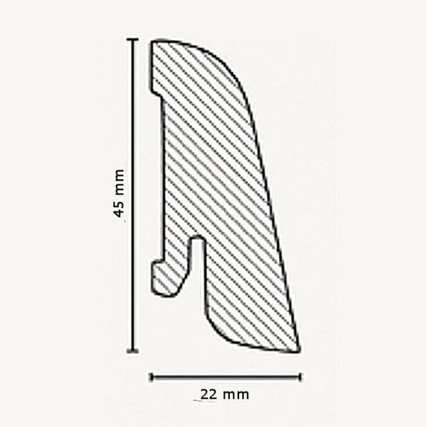 PROVISTON Fanerad träsockel 22 x 45 x 2500 mm bok 62,5 meter | 25 stycken