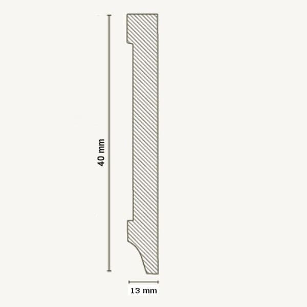 PROVISTON MDF-sockel 13 x 40 x 2500 mm Vit att limma, skruva & spikbelagd MDF-kärna 62,5 meter | 25 stycken