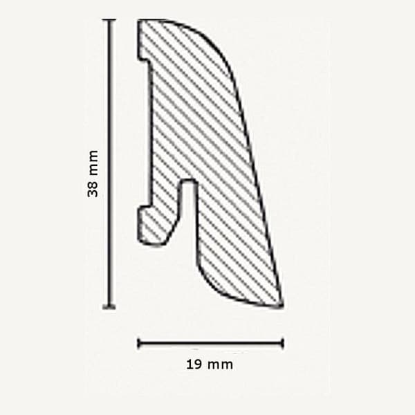 PROVISTON Sockel i fanerad trä 19 x 38 x 2500 mm Körsbär 62,5 meter | 25 stycken