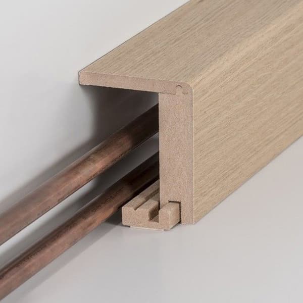 PROVISTON Sockel för värmerör Upp till 88 mm hög 64 x 96 x 2500 mm Ek MDF-plåt 25 meter | 10 stycken