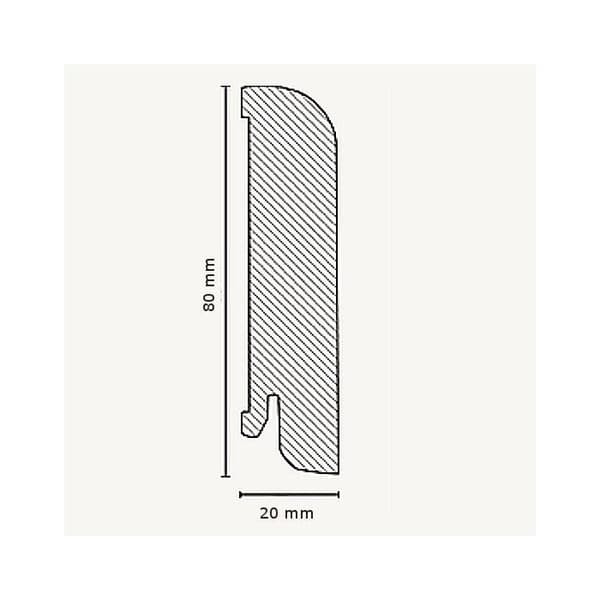 Plint träfaner äkta 20 x 80 x 2500 mm valnöt av PROVISTON