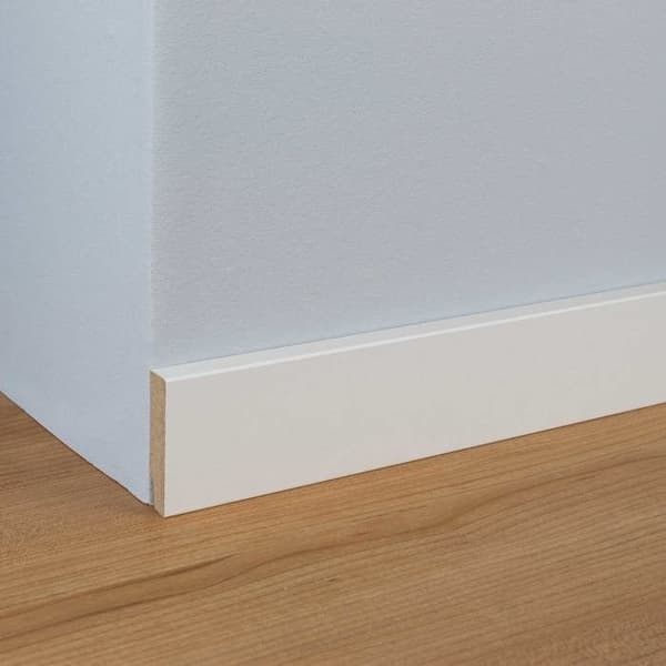 PROVISTON MDF-sockel 13 x 58 x 2400 mm kräm för att limma, klippa, skruva &amp; spikbelagd MDF-kärna 60 meter | 25 stycken