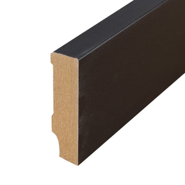 PROVISTON MDF-sockel 16 x 58 x 2500 mm Svart för att limma, klämma, skruva &amp; spikbelagd MDF-kärna 12,5 meter | 5 stycken