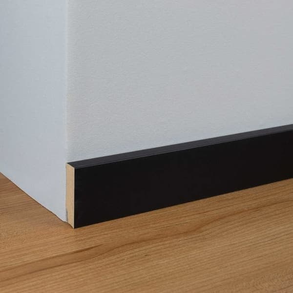 PROVISTON MDF-sockel 16 x 58 x 2500 mm Svart för att limma, klämma, skruva &amp; spikbelagd MDF-kärna 12,5 meter | 5 stycken