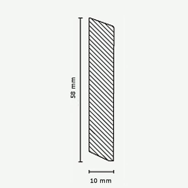 PROVISTON Sockel nr 418 i massivt trä 10 x 58 x 2400 mm Abachi att limma, skruva &amp; spika 12 meter | 5 stycken