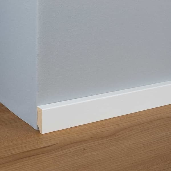 PROVISTON Massiv träsockel 16 x 40 x 2400 mm Vit att limma, skruva &amp; spik 24 meter | 10 stycken