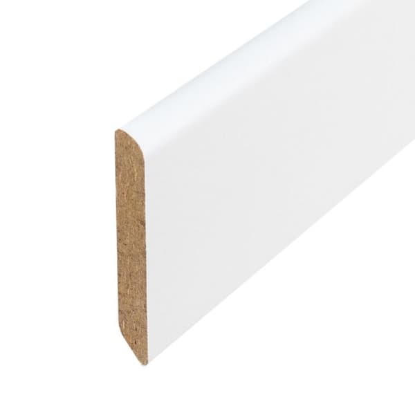 PROVISTON MDF-sockel 6 x 45 x 2400 mm Vit att limma, klippa, skruva &amp; spikbelagd MDF-kärna 60 meter | 25 stycken