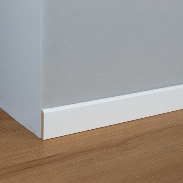 PROVISTON MDF-sockel 6 x 45 x 2400 mm Vit att limma, klippa, skruva &amp; spikbelagd MDF-kärna 60 meter | 25 stycken