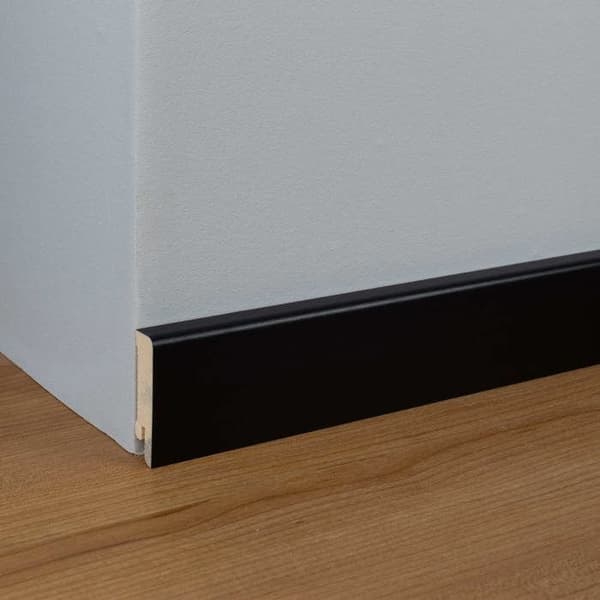 PROVISTON Fyrkantig sockel 16 x 60 x 2500 mm Massivt träbelagd svart