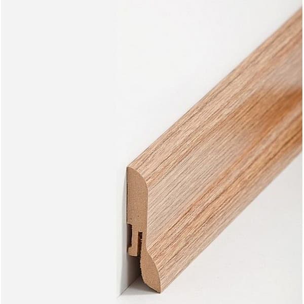 PROVISTON MDF-sockel 20 x 60 x 2500 mm Ek för att limma, klippa, skruva &amp; spikbelagd MDF-kärna 62,5 meter | 25 stycken
