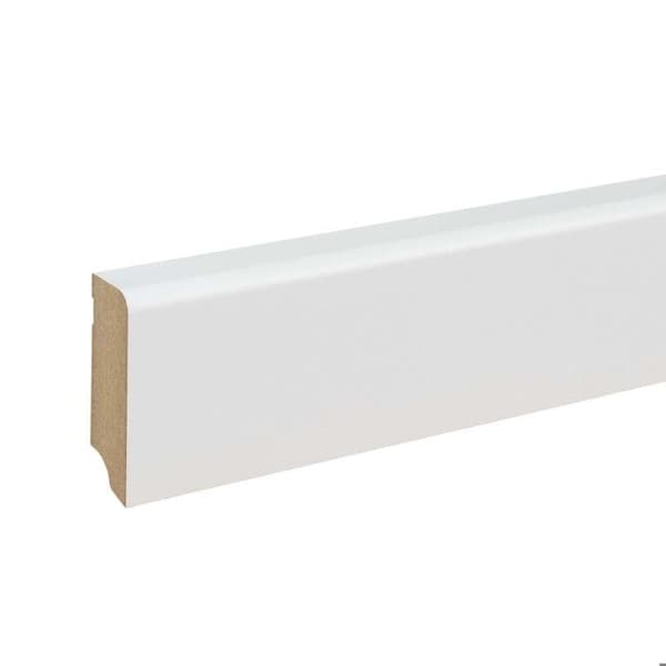 PROVISTON MDF-sockel 19 x 58 x 2400 mm Vit att limma, klippa, skruva &amp; spikbelagd MDF-kärna 24 meter | 10 stycken