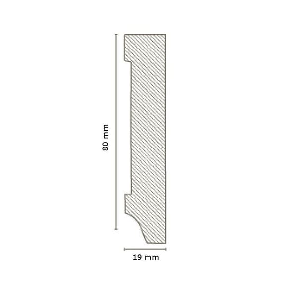 Plinth Jena MDF 19 x 80 x 2500 mm vit plinth vit PROVISTON