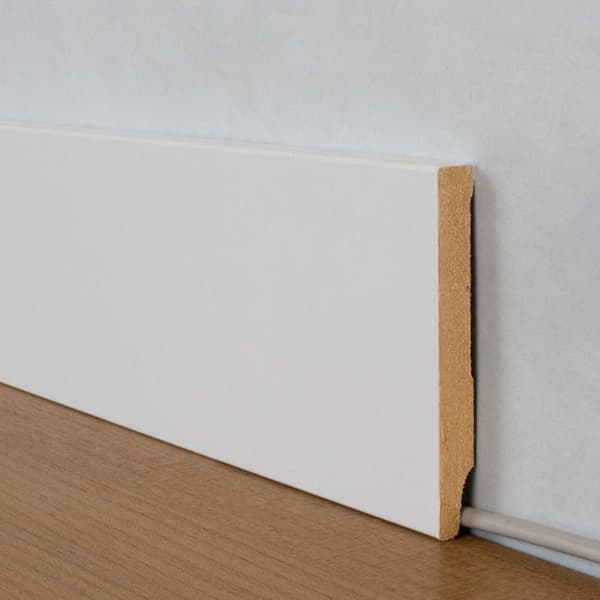 PROVISTON MDF-sockel 13 x 110 x 2500 mm Vit att limma, skruva &amp; spikbelagd MDF-kärna 62,5 meter | 25 stycken