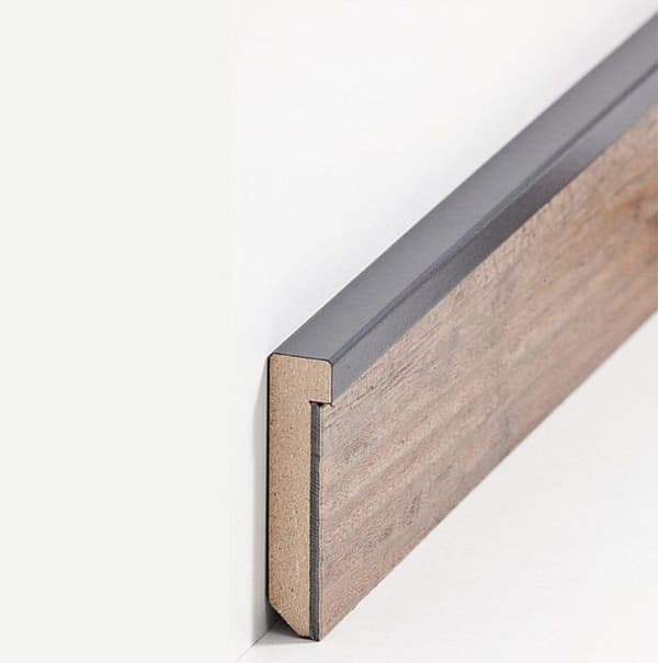 PROVISTON MDF Sockel 13 x 60 x 2500 mm Gråbelagd MDF Sockel för vinylgolv 12,5 meter | 5 stycken