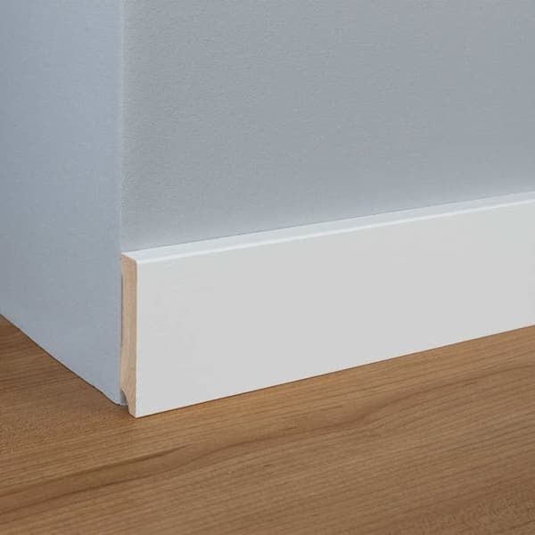 PROVISTON Massiv träsockel 16 x 80 x 2400 mm Vit att limma, skruva &amp; spik 24 meter | 10 stycken