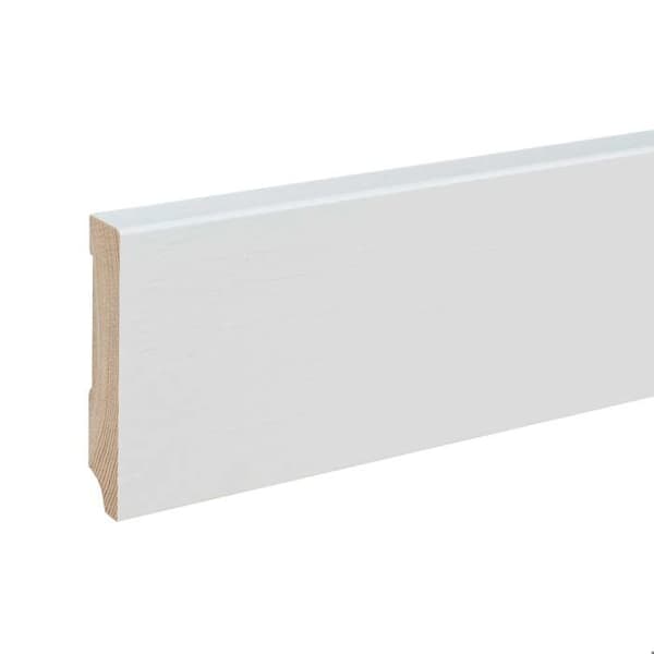 PROVISTON Massiv träsockel 16 x 80 x 2400 mm Vit att limma, skruva &amp; spik 24 meter | 10 stycken