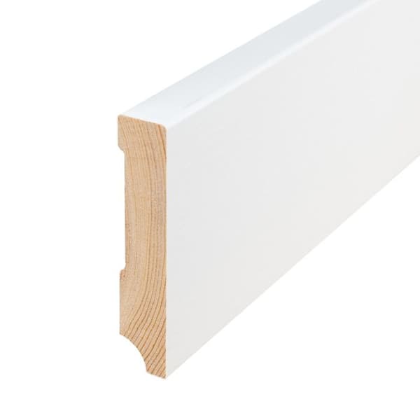 PROVISTON Massiv träsockel 16 x 80 x 2400 mm Vit att limma, skruva & spik 60 meter | 25 stycken