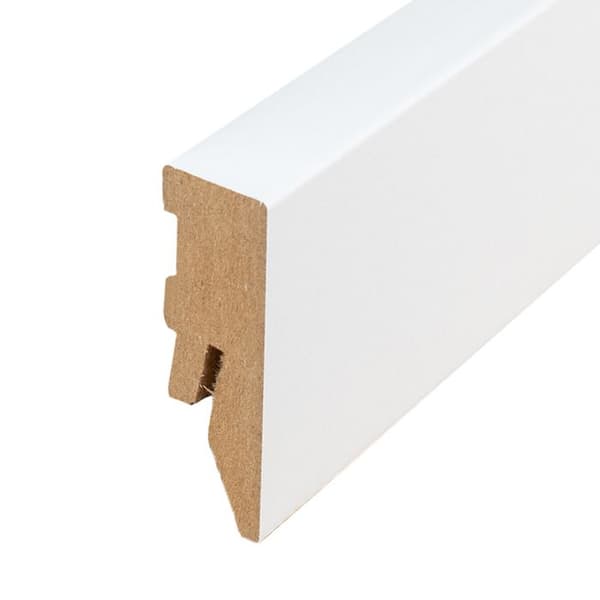 PROVISTON MDF-sockel 15 x 50 x 2400 mm vit för att limma, klämma, skruva &amp; spikbelagd MDF-kärna 60 meter | 25 stycken