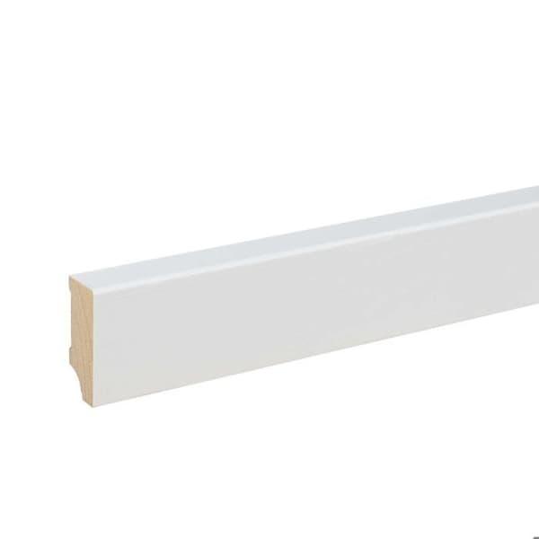 PROVISTON Sockel med vassa kanter 16 x 40 x 2400 mm i vitmålat massivt trä