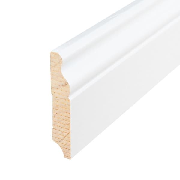 PROVISTON Sockel i massiv trä Louis XVI-stil 14 x 70 x 2500 mm Vit att limma, skruva &amp; spik 12,5 meter | 5 stycken