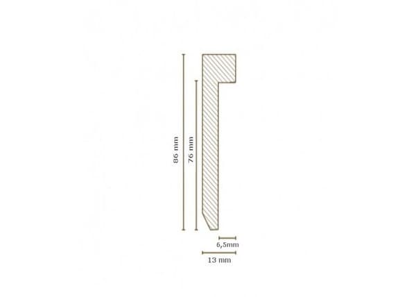 PROVISTON MDF Sockel 13 x 86 x 2500 mm vit Belagd MDF-kärna Sockel för vinylgolv 62,5 meter | 25 stycken