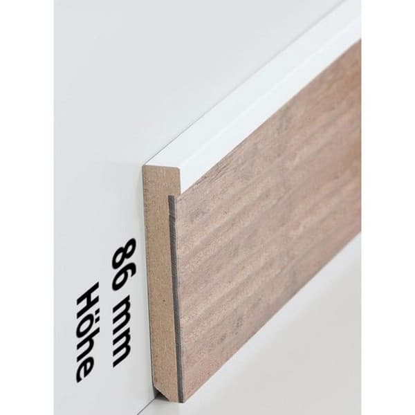 PROVISTON MDF Sockel 13 x 86 x 2500 mm vit Belagd MDF-kärna Sockel för vinylgolv 62,5 meter | 25 stycken