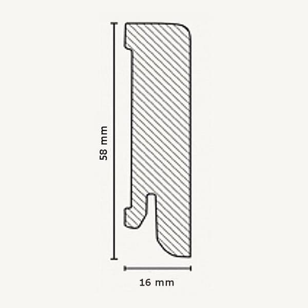 PROVISTON MDF-sockel 16 x 58 x 2500 mm körsbär att limma, skruva & spikbelagd MDF-kärna 12,5 meter | 5 stycken