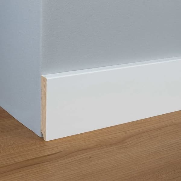 PROVISTON Massiv träsockel 16 x 96 x 2400 mm Vit att limma, skruva &amp; spik 12 meter | 5 stycken
