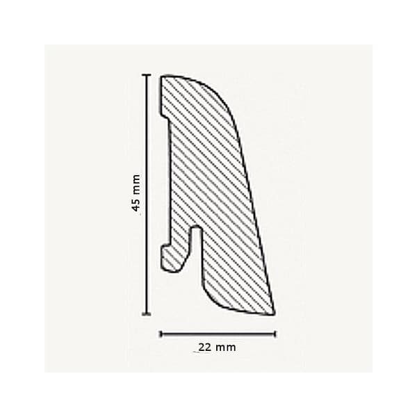 Plinthe placering äkta trä 22 x 45 x 2500 mm Ek Plinthe av PROVISTON