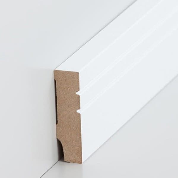 PROVISTON MDF-sockel 16 x 58 x 2500 mm Vit att limma, skruva &amp; spikbelagd MDF-kärna 25 meter | 10 stycken