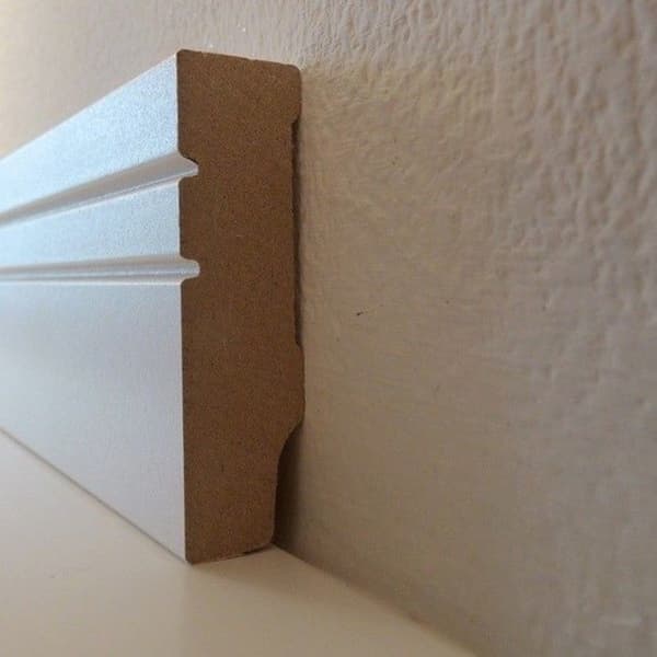 PROVISTON MDF-sockel 16 x 58 x 2500 mm Vit att limma, skruva &amp; spikbelagd MDF-kärna 25 meter | 10 stycken