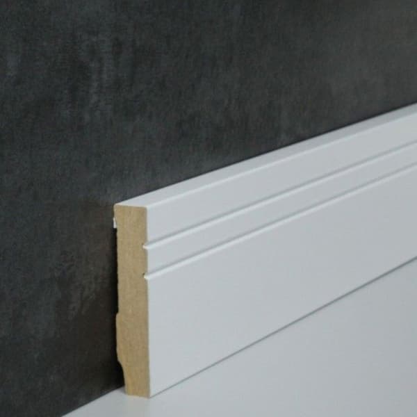 PROVISTON MDF-sockel 16 x 80 x 2500 mm Vit att limma, klippa, skruva &amp; spikbelagd MDF-kärna 62,5 meter | 25 stycken