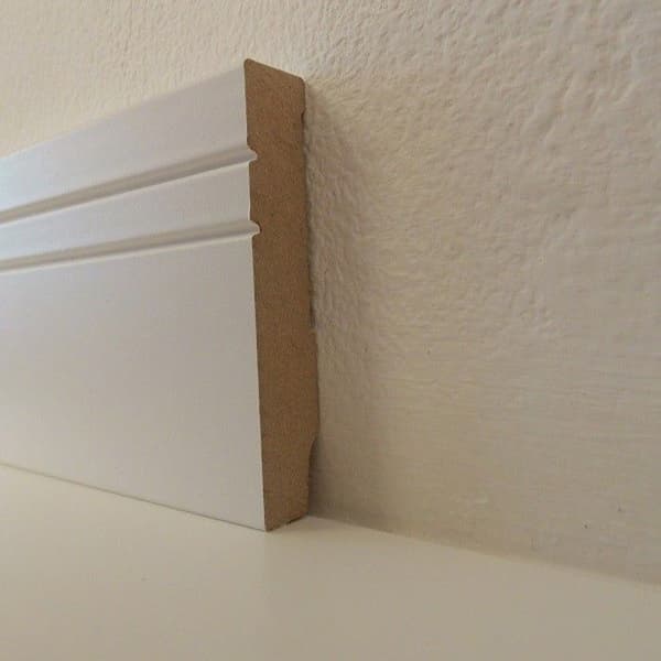 PROVISTON MDF-sockel 16 x 80 x 2500 mm Vit att limma, klippa, skruva &amp; spikbelagd MDF-kärna 62,5 meter | 25 stycken