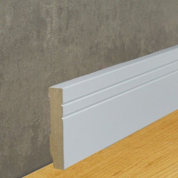 PROVISTON MDF-sockel 16 x 80 x 2500 mm Vit att limma, klippa, skruva &amp; spikbelagd MDF-kärna 62,5 meter | 25 stycken
