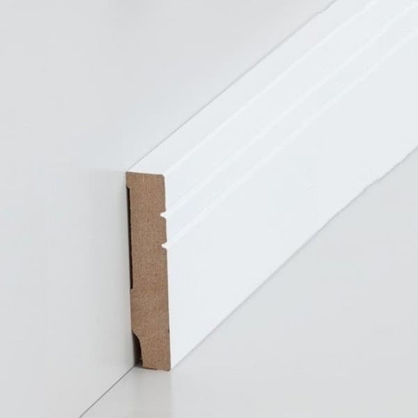 PROVISTON MDF-sockel 16 x 80 x 2500 mm Vit att limma, klippa, skruva &amp; spikbelagd MDF-kärna 62,5 meter | 25 stycken