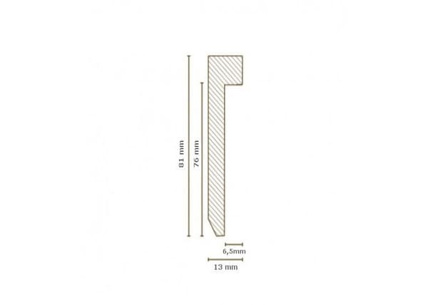 PROVISTON MDF Sockel 13 x 81 x 2500 mm vit Belagd MDF-kärna Sockel för vinylgolv 62,5 meter | 25 stycken