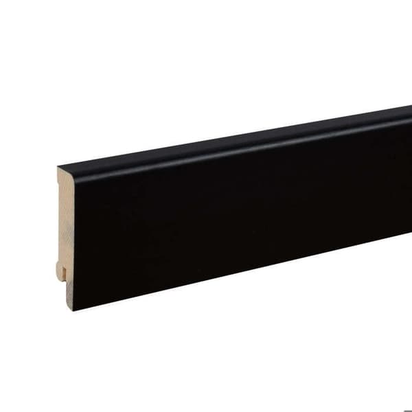 PROVISTON Massiv träsockel 16 x 60 x 2500 mm Svart att limma, skruva &amp; spik 12,5 meter | 5 stycken