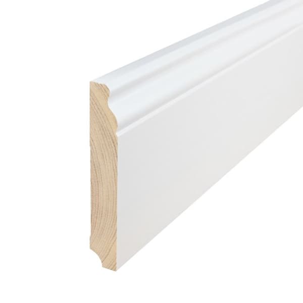PROVISTON Sockel i massiv trä Louis XVI-stil 19 x 115 x 2400 mm Vit att limma, skruva &amp; spik 60 meter | 25 stycken