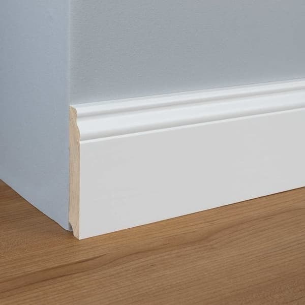 PROVISTON Sockel i massiv trä Louis XVI-stil 19 x 115 x 2400 mm Vit att limma, skruva &amp; spik 60 meter | 25 stycken