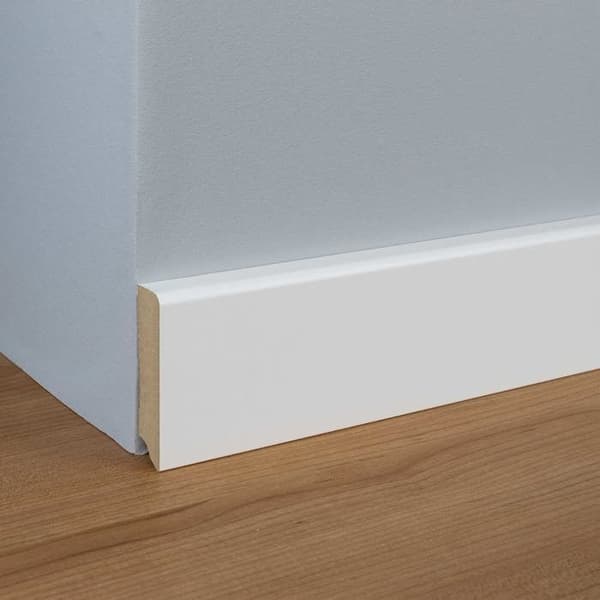 PROVISTON Modern golvlister 19 x 80 x 2400 mm Medium (MDF) vitlackerad för att måla
