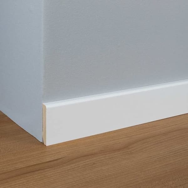 PROVISTON Fanerad träsockel 12 x 58 x 2400 mm Vit Massivt fanerat trä 60 meter | 25 stycken